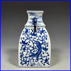 Blue&White Porcelain Handpainted Dragon Pattern Elephant trunk Vases 11552