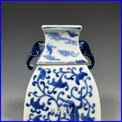 Blue&White Porcelain Handpainted Dragon Pattern Elephant trunk Vases 11552