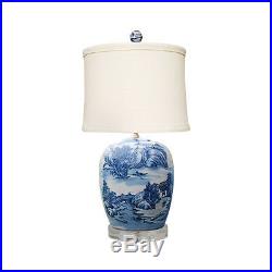 Blue and White Blue Willow Porcelain Ginger Jar Table Lamp 27