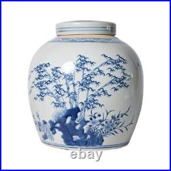 Blue and White Porcelain Floral Tree Motif Ginger Jar 13