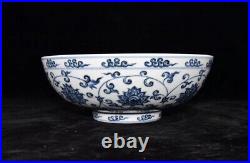 Blue&white Porcelain Handmade Exquisite Flowers&Plants Pattern Bowls 3396