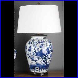 CHINESE CLASSIC BLUE AND WHITE PORCELAIN LAMP with flowers branches