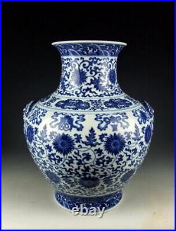 China Antique Blue&white Porcelain Vase Coiled Branch&flower