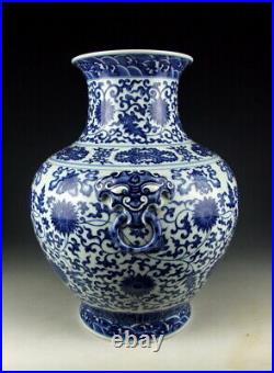 China Antique Blue&white Porcelain Vase Coiled Branch&flower