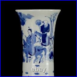 China Blue&White Porcelain Hand Painted Character Story Vase