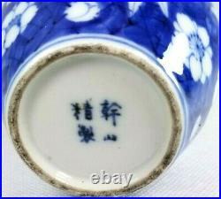 China Chinese Blue & White Porcelain Miniature Vase Reign Gan Shan Mark On Base
