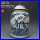 China Qing Dynasty Dog Head Blue and White Porcelain Kirin Gift General Jar vase