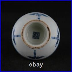 China old Qing dynasty Porcelain Blue white flowers High Foot Melon Fruit plate