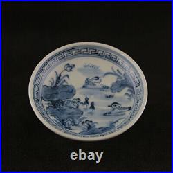 China old Qing dynasty Porcelain Blue white flowers High Foot Melon Fruit plate
