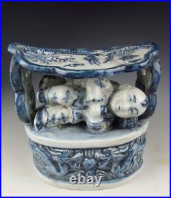 Chinese Antique Blue&White Porcelain Boy-shaped Headrest