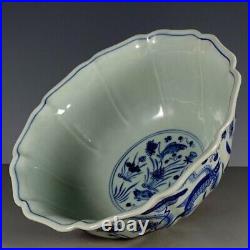 Chinese Antique Porcelain Blue&White enameled bowl c20th Ming Era xuande-marked