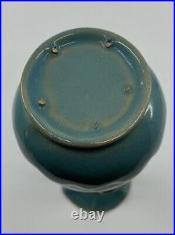 Chinese Blue Glazed Porcelain Vase With Lotus Shaped Mouth