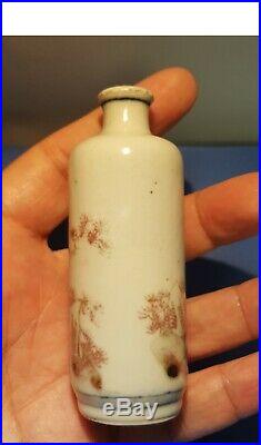 Chinese Blue White Iron Red Porcelain Snuff Bottle