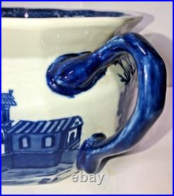Chinese Blue & White Porcelain Basin, Heraldic Mark To Base