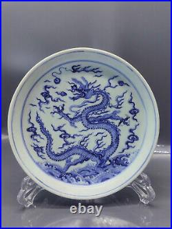 Chinese Blue&White Porcelain HandPainted Exquisite Dragon Pattern Plates 18054