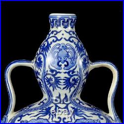 Chinese Blue&White Porcelain HandPainted Exquisite Dragon Pattern Vases 17481