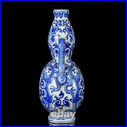 Chinese Blue&White Porcelain HandPainted Exquisite Dragon Pattern Vases 17481