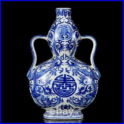 Chinese Blue&White Porcelain HandPainted Exquisite Dragon Pattern Vases 17481