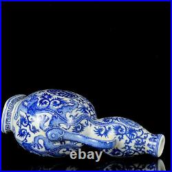 Chinese Blue&White Porcelain HandPainted Exquisite Dragon Pattern Vases 17481