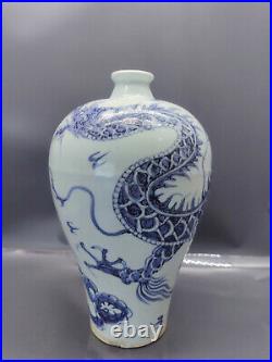 Chinese Blue&White Porcelain HandPainted Exquisite Dragon Pattern Vases 18057