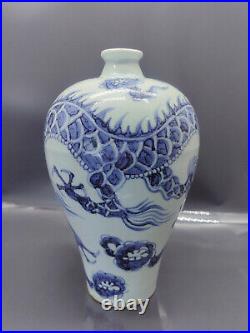 Chinese Blue&White Porcelain HandPainted Exquisite Dragon Pattern Vases 18057