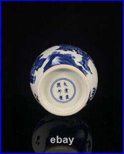 Chinese Blue&White Porcelain HandPainted Exquisite Figure Vase 14950