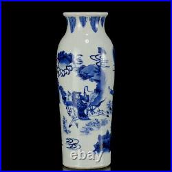 Chinese Blue&White Porcelain HandPainted Exquisite Figure Vase 21152