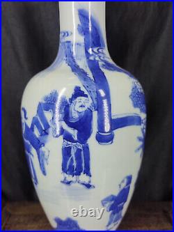 Chinese Blue&White Porcelain HandPainted Exquisite Figure Vases 15695