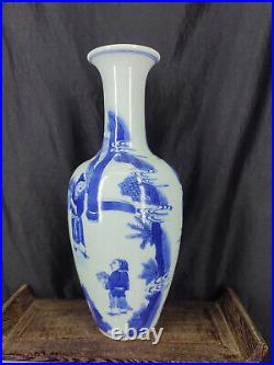 Chinese Blue&White Porcelain HandPainted Exquisite Figure Vases 15695