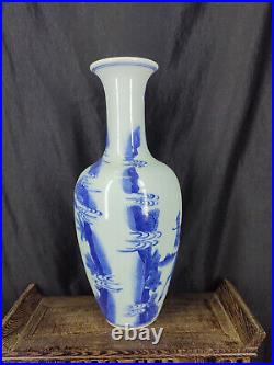 Chinese Blue&White Porcelain HandPainted Exquisite Figure Vases 15695