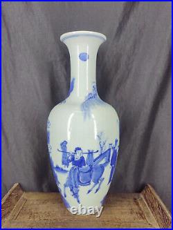 Chinese Blue&White Porcelain HandPainted Exquisite Figure Vases 15695