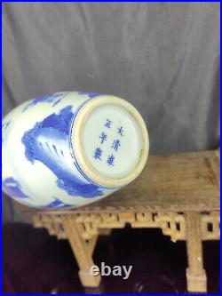 Chinese Blue&White Porcelain HandPainted Exquisite Figure Vases 15695