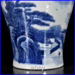 Chinese Blue&White Porcelain HandPainted Exquisite Landscape Vase 19456