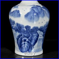 Chinese Blue&White Porcelain HandPainted Exquisite Landscape Vase 19456