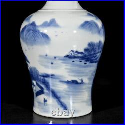 Chinese Blue&White Porcelain HandPainted Exquisite Landscape Vase 19456