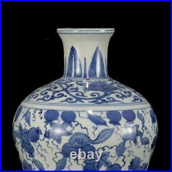 Chinese Blue&White Porcelain HandPainted Exquisite Vase 21149