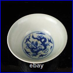 Chinese Blue&White Porcelain Handmade Exquisite Dragon Pattern Bowls 76225