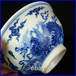 Chinese Blue&White Porcelain Handmade Exquisite Dragon Pattern Bowls 76225
