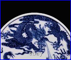 Chinese Blue&White Porcelain Handmade Exquisite Dragon Pattern Tea Tray ae1028