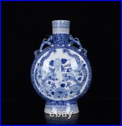 Chinese Blue&White Porcelain Handmade Exquisite Dragon Pattern Vase 10414