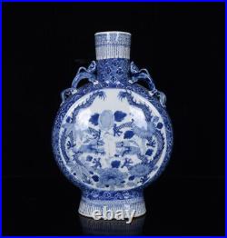 Chinese Blue&White Porcelain Handmade Exquisite Dragon Pattern Vase 10414