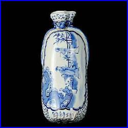 Chinese Blue&White Porcelain Handmade Exquisite Figure Story Pillow Statue 2207