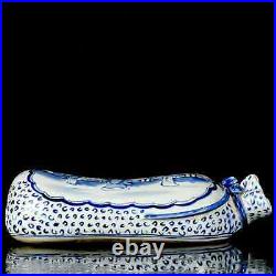 Chinese Blue&White Porcelain Handmade Exquisite Figure Story Pillow Statue 2207