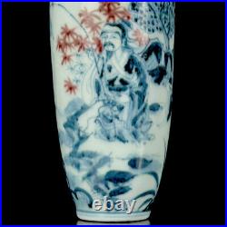 Chinese Blue&White Porcelain Handmade Exquisite Figures Vase 13874