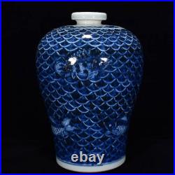 Chinese Blue&White Porcelain Handmade Exquisite Fish Pattern Vases 3245