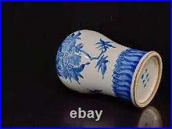 Chinese Blue&White Porcelain Handmade Exquisite Fruits Pattern Vase A Pair1119