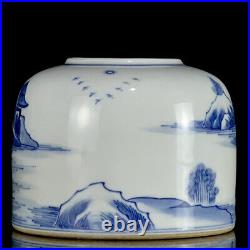 Chinese Blue&White Porcelain Handmade Exquisite Landscape Brush Washer 14579