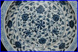 Chinese Blue&White Porcelain Handmade Exquisite Lotus Plates 6971