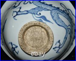 Chinese Blue&White Porcelain Handpainted Exquisite Dragon Pattern Bowls 9659