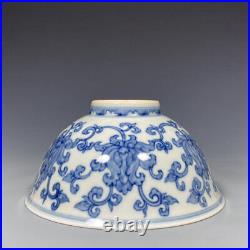 Chinese Blue&White Porcelain Handpainted Exquisite Flowers Pattern Bowl 11018